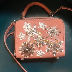 Embellished Box Leather Crossbody Bag